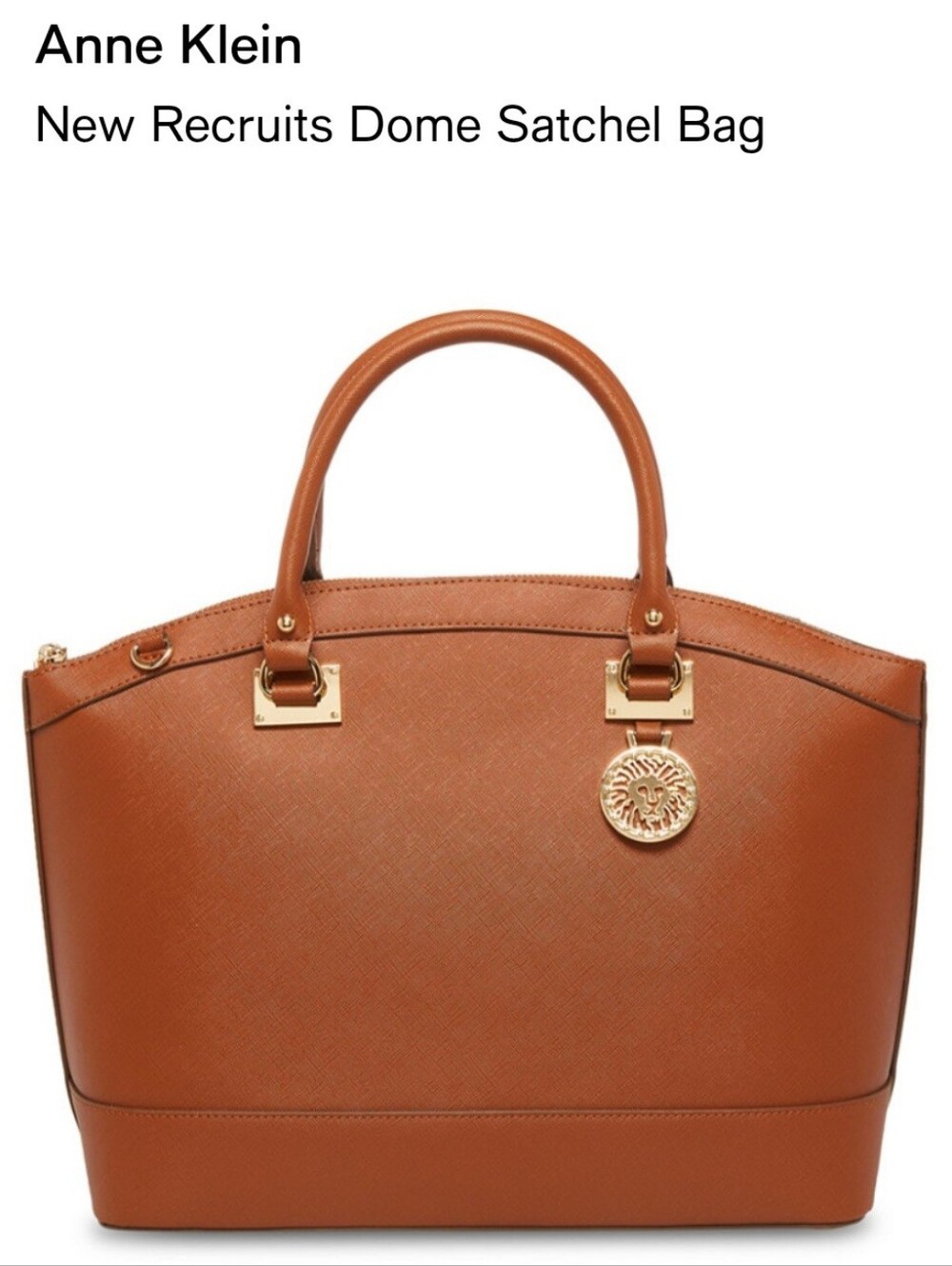 Anne Klein Leather look Tote Handbag in Tan with Gold Hardware